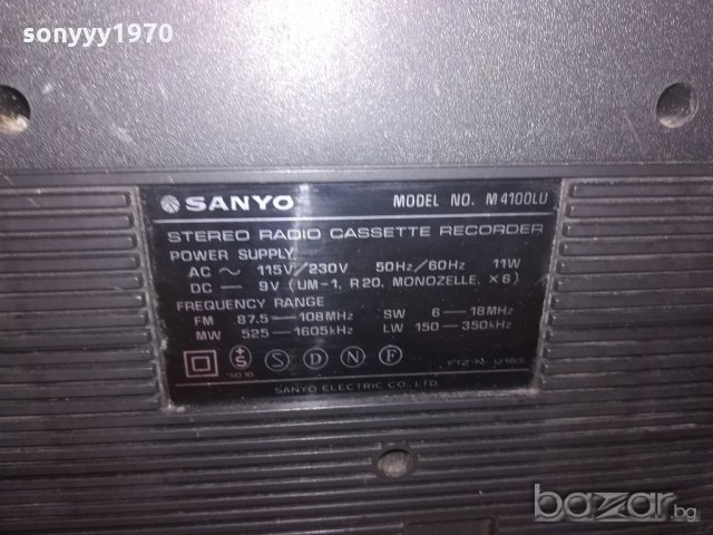 sanyo m4100lu-ретро касетофон-внос швеицария, снимка 13 - Ресийвъри, усилватели, смесителни пултове - 20967626