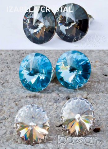 Обеци Сваровски "Rivoli''  Crystals from SWAROVSKI ®, снимка 2 - Обеци - 10159623