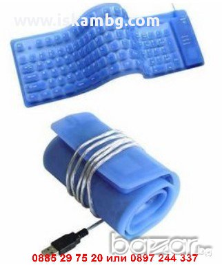 Силиконова Клавиатура Сгъваема Синя, снимка 5 - Клавиатури и мишки - 12538540