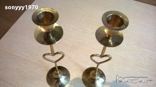 финни Свещници 2броя-23/7см-мед/месинг-внос швеицария, снимка 10 - Антикварни и старинни предмети - 13923412