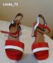 Дам.сандали-/изк.кожа/-№39-цвят-червено+бяло., снимка 5