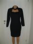 Нова черна плътна рокля с дълъг ръкав, снимка 3