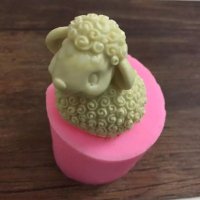 3D Овца Агне в цилиндър силиконов молд декорация украса фондан торта гипс сапун калъп свещ смола, снимка 2 - Форми - 21590990
