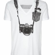 FRANKIE MORELLO WHITE CAMERA PRINT Мъжка Тениска size S, снимка 1 - Тениски - 6490615