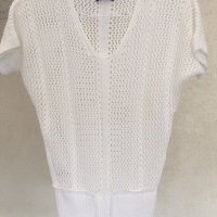 Ефектна бяла блуза WOOLNET, снимка 1 - Тениски - 22230075