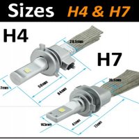 Диодни LED крушки за фарове Н7,Н4,Н11 DC12-24V 60W 3600LM, снимка 1 - Аксесоари и консумативи - 24091689