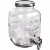 Стъклен диспенсер за напитки с кранче-4 литра, снимка 1 - Други - 18822528