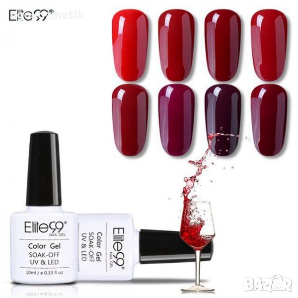 ув гел лак елите99 червена серия, снимка 1