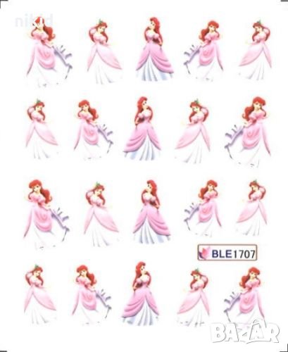 BLE-1707 Ариел слайдер ваденки водни стикери за нокти маникюр, снимка 1