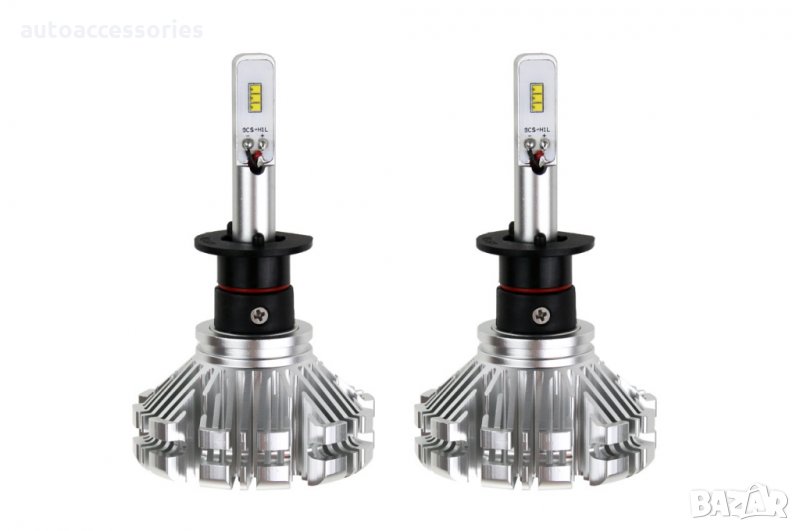 3000050666 Комплект LED Лед Диодни Крушки за фар Amio SX H1 40W. Над 200% по-ярка светлина., снимка 1