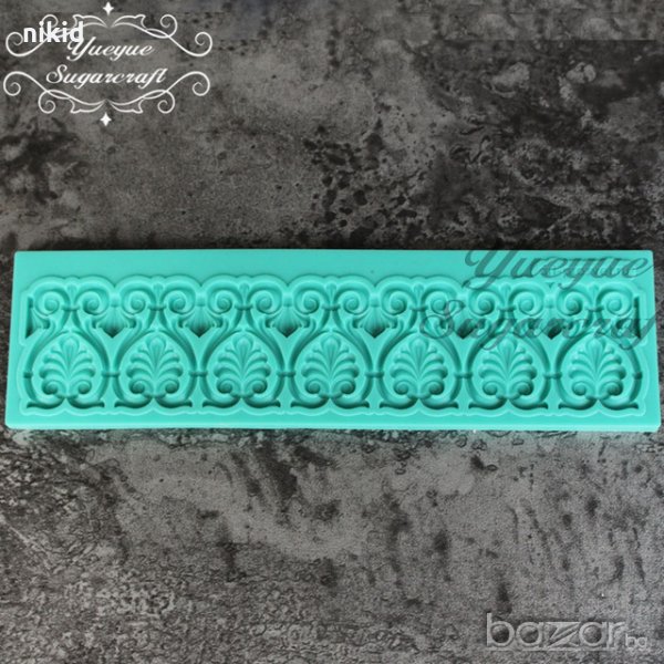 тип обърната чаша орнаменти борд кант силиконов молд форма декорация торта фондан шоколад и др., снимка 1