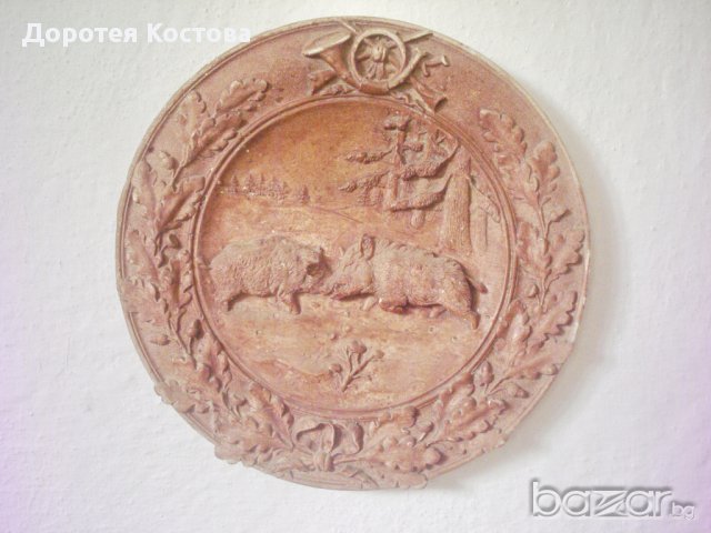 Гипсова украса с глигани, снимка 1 - Антикварни и старинни предмети - 8689691