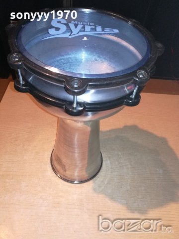 НОВА алуминиева-Music syria-made in syria-тарамбука-40х25см, снимка 6 - Ударни инструменти - 21196376