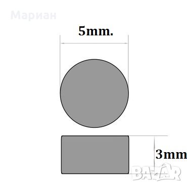 Силни малки Неодимови магнити 5мм.x3мм., снимка 2 - Други - 25500997