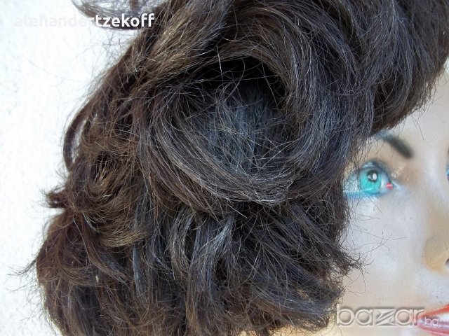 къса черна и прошарена кафява перука перуки, снимка 8 - Други - 18247954