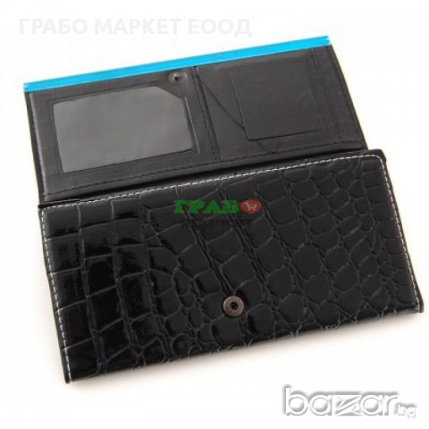 Елегантен дамски портфейл от щампована еко кожа - 9х18см, снимка 2 - Портфейли, портмонета - 15926000