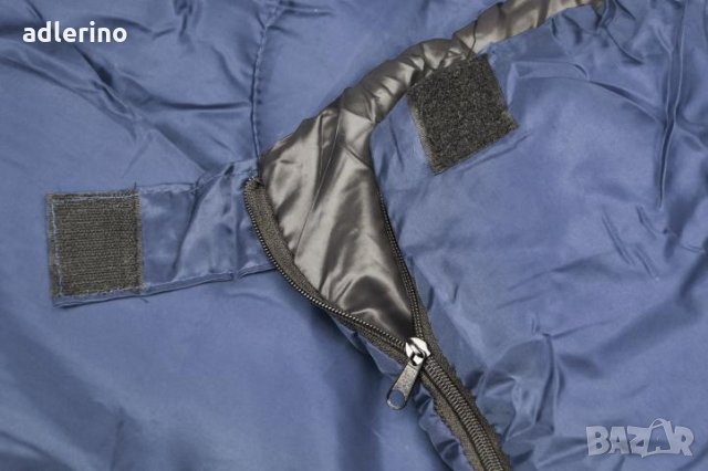 Спален чувал 190x70 см, тъмно син-сив, 15-25°C, 170T полиестер, пълнеж 150 г/кв.м., 0,9 кг, снимка 2 - Къмпинг мебели - 25024157