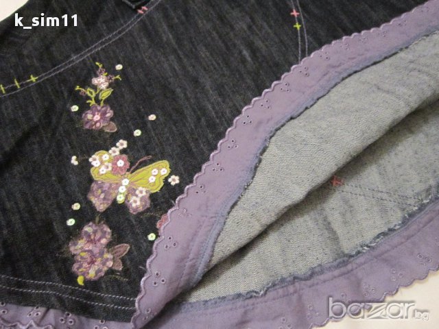 Next страхотна дънкова пола с бродерии за 7 год , снимка 5 - Детски рокли и поли - 11338560