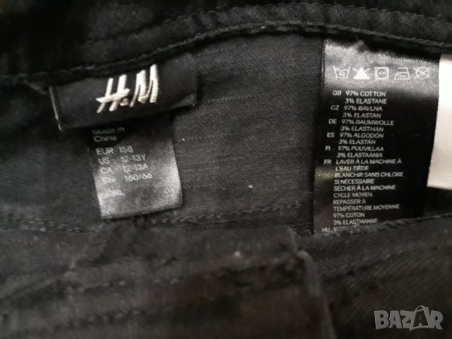 Черна къса дънкова пола марка H&M , снимка 3 - Детски рокли и поли - 23704396