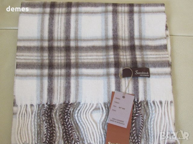 Фин шал 100% кашмир, каре, Монголия, снимка 5 - Шапки - 23511551