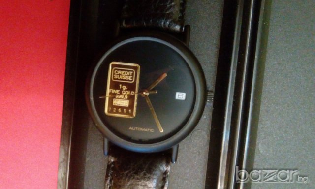 Швейцарски часовник със златна плочка - CREDIT SUISSE
