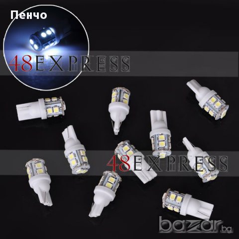 Габаритни крушки диодни T10 W5w с 10 Smd Led диода на 24 волта 24 V габарити