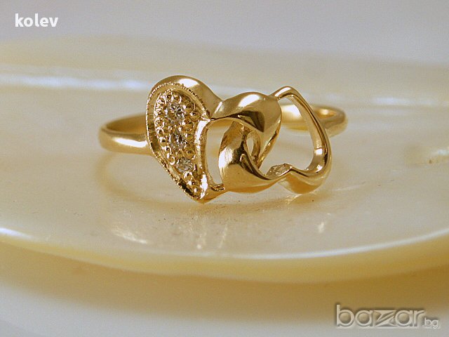 златен пръстен - завинаги заедно - 1.62 грама/размер №55.5, снимка 5 - Пръстени - 11197769
