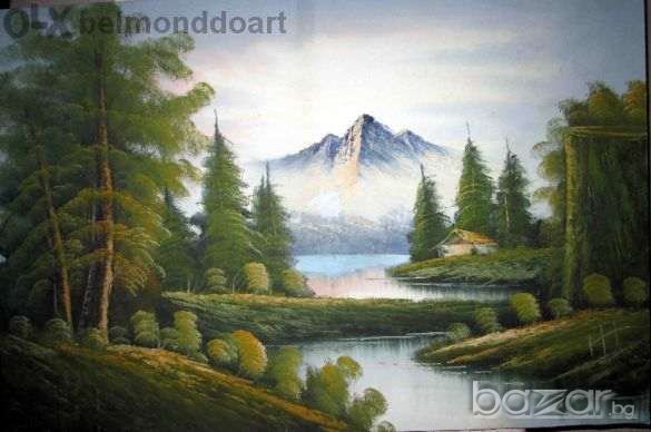-20 %Kартини  90 х 120 см.рамкирани рисувани с маслени бои върху платно ,бартер за лаптоп, снимка 4 - Картини - 20692089