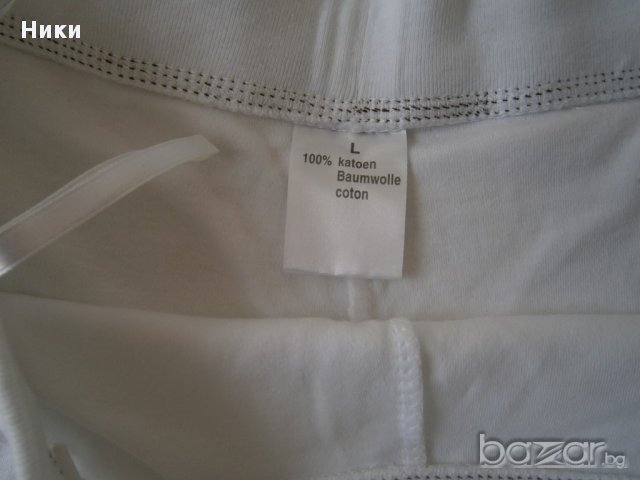 Нови къси дамски памучни бели панталонки - размер М, снимка 8 - Спортни екипи - 14600836