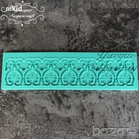 тип обърната чаша орнаменти борд кант силиконов молд форма декорация торта фондан шоколад и др.