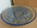 антикварна  чиния плато поднос цветно стъкло , снимка 1 - Антикварни и старинни предмети - 25586557