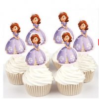 Принцеса София Sofia 25 бр картон топери за кексчета мъфини торта рожден ден украса, снимка 1 - Декорация - 23157801