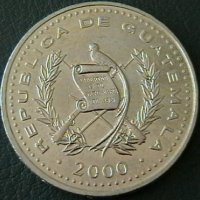 25 центаво 2000, Гватемала, снимка 2 - Нумизматика и бонистика - 21479144