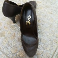Обувки от естествена кожа и велур/ набук, снимка 8 - Дамски обувки на ток - 21933546