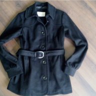 Esprit черно палто с колан, снимка 1 - Палта, манта - 10268717