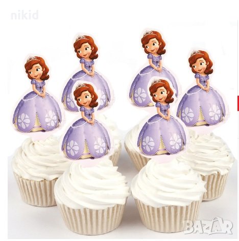 Принцеса София Sofia 25 бр картон топери за кексчета мъфини торта рожден ден украса, снимка 1