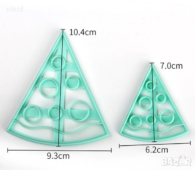 2 бр Триъгълник парче резен Пица Диня Пластмасов резец форма за тесто фондан сладки украса декор, снимка 1
