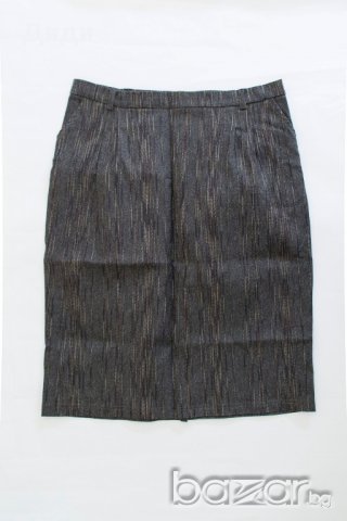 Еластична сива пола с контрастно райе Moda Prym, снимка 2 - Поли - 17206773