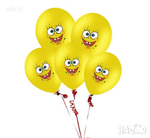 спондж боб Спонджбоб SpongeBob Обикновен надуваем латекс латексов балон парти хелий или газ, снимка 3 - Други - 23073156