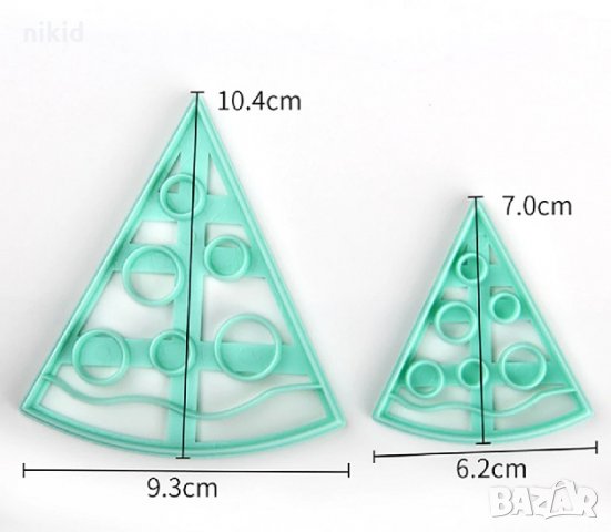 2 бр Триъгълник парче резен Пица Диня Пластмасов резец форма за тесто фондан сладки украса декор, снимка 1 - Форми - 24232722