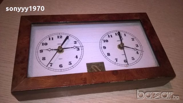 herralz-двоен часовник-25х15х5см-внос швеицария, снимка 9 - Антикварни и старинни предмети - 18226640