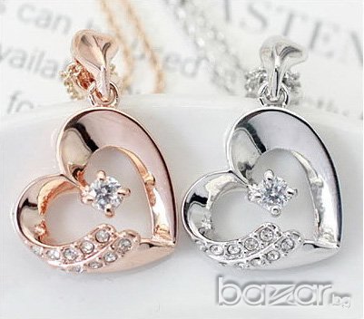 Колие позлатено с 18к злато с Сваровски кристали и Цирконий -№15, снимка 4 - Колиета, медальони, синджири - 6761685