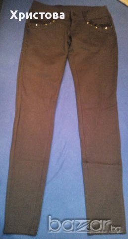 Дънки в светло кафяво с дантела.