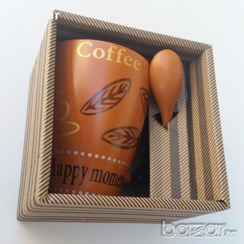 Подарък - Чаша за топли напитки с лъжичка в подаръчна опаковка, снимка 2 - Чаши - 10351244