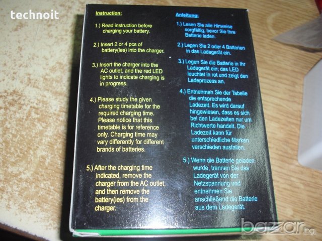 Зарядно устроиство за 4 батерий АА , снимка 2 - Друга електроника - 21458664