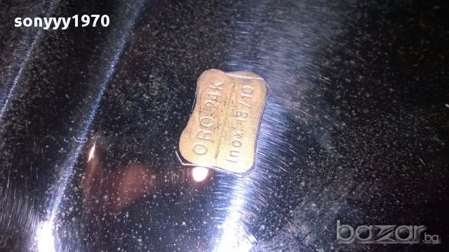 Oro 24k inox 18/10-поднос с позлата-45/31см-внос швеицария, снимка 3 - Други - 15461773