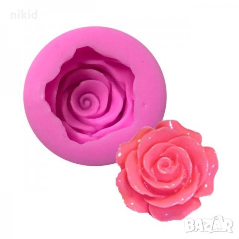3D Дълбока роза силиконов молд форма декорация украса фондан торта мъфини и др