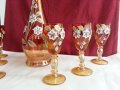 Кристален сервиз  Бохемия гарафа и чаши , снимка 7