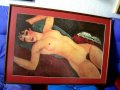 Високо качествена репродукция на "Полегнала гола жена" на Амедео Модиляни, снимка 1 - Картини - 21917733