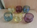 Ретро стъклени чаши цветно стъкло, снимка 10